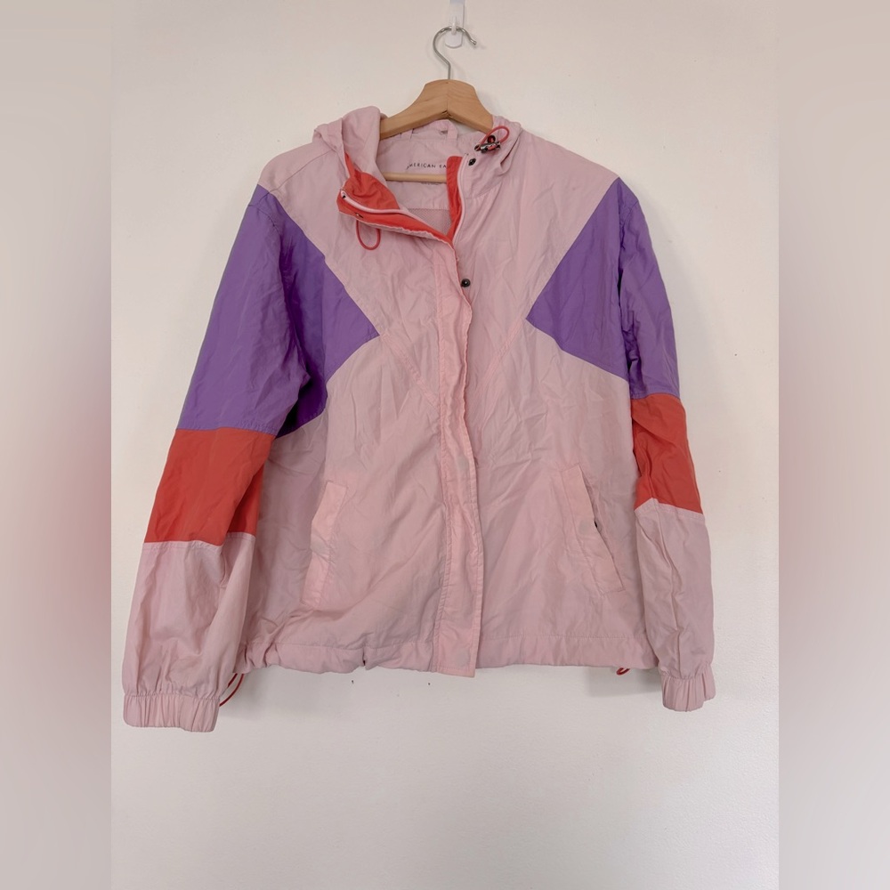 American Eagle Pink and Purple Windbreaker